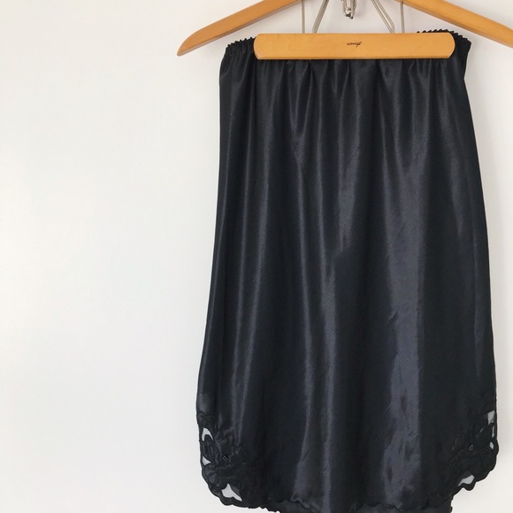 Vintage Black Slip Skirt - Picture 2 of 5